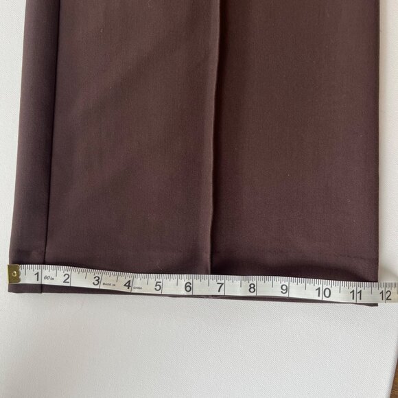 Loft Outlet High Rise Palazzo 10 Petite Wide Leg Trousers Brown Slacks Classic - Picture 12 of 15